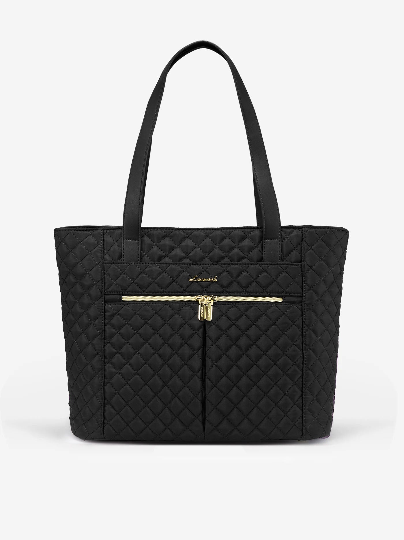 2Pcs Diamond Quilted Tote Bag, 15.6" 17"