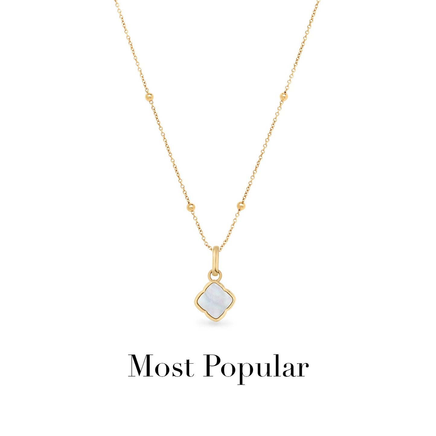 Pearl Clover Necklace (Gold)