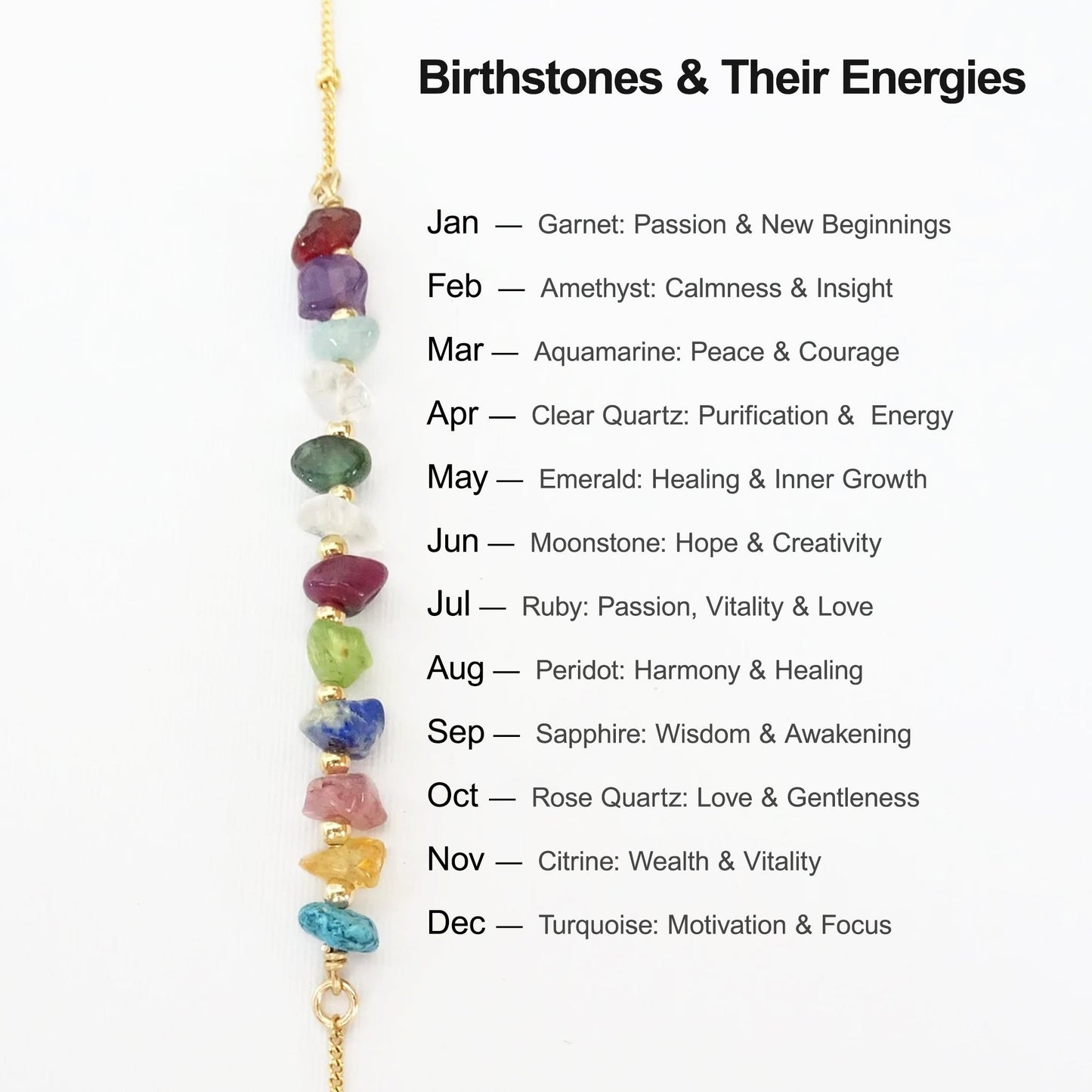 Custom Family Birthstone Gemstone Bracelet