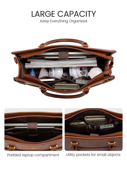 2Pcs Vintage Waterproof Laptop Bag, 15.6" 17.3"
