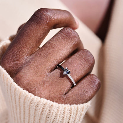 Like Mother Like Daughter Matching Black Enamel Heart Rings